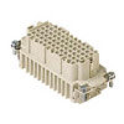 Heavy duty connectors female insert - 72p+ground 10a max - 25