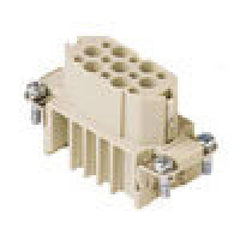 Heavy duty connectors female insert - crimp terminal 15p+ gro