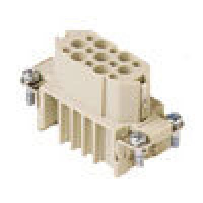 Heavy duty connectors female insert - crimp terminal 15p+ gro