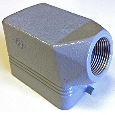 Heavy duty connectors hood - 6p+ground two pegs side entry