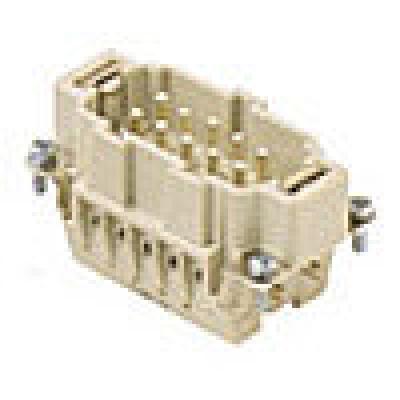 Heavy duty connectors male insert - 10p+ground 16a max - 600v