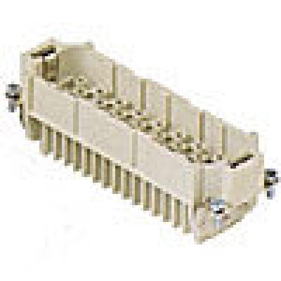 Heavy duty connectors male insert - 64p+ground 10a max - 250v