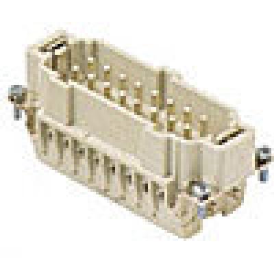 Male insert - 16p+ground 16a max - 600v screw terminal with wire protection