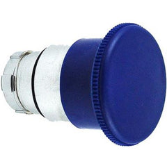 Push buttons mushroom hd sprg ret acttr metal blue