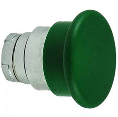 Push buttons mushroom hd sprg ret acttr metal green