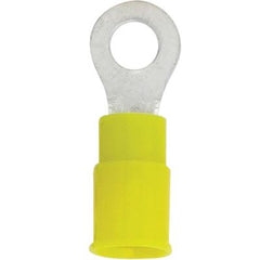PVC Yellow Crimp Ring Terminals 12-10, 100 Pack - High Quality, Terminals - Crimp, Techspan - Maple Electric Supply 