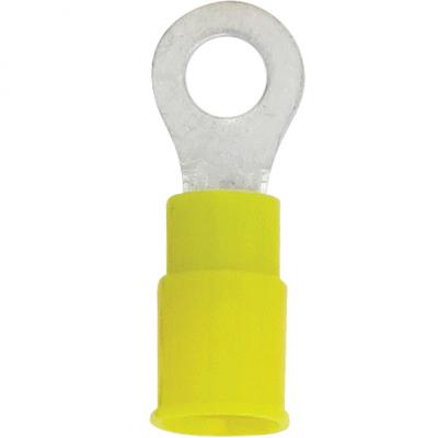 PVC Yellow Crimp Ring Terminals 12-10, 100 Pack - High Quality, Terminals - Crimp, Techspan - Maple Electric Supply 