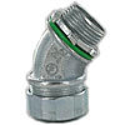 Steel connector 3/4" 45 degree, Cord Grips, Techspan - Maple Electric Supply 