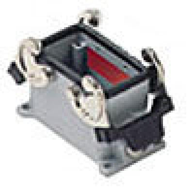 Surface mounting base - double levers, single port, pg 16, Heavy Duty Connectors, Techspan - Maple Electric Supply 