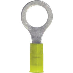 Terminals - crimp ring 12-10 yel nylon 1/2 stud 100 pk, Terminals - Crimp, Techspan - Maple Electric Supply 