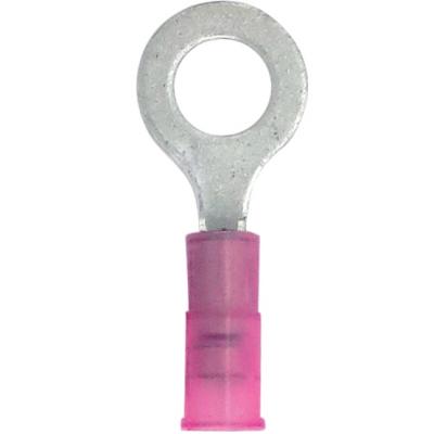 Terminals - crimp ring nyl red 22-18 1/4inch s 100pk, Terminals - Crimp, Techspan - Maple Electric Supply 
