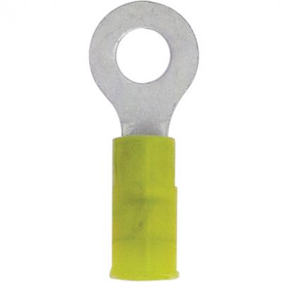 Terminals - crimp ring nyl yel 12-10 1/4inch s 100pk, Terminals - Crimp, Techspan - Maple Electric Supply 