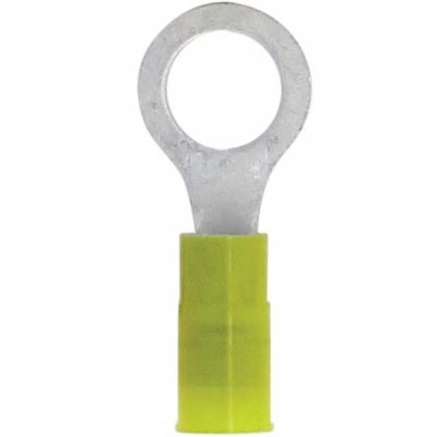 Terminals - crimp ring nyl yel 12-10 3/8inch 100pk, Terminals - Crimp, Techspan - Maple Electric Supply 
