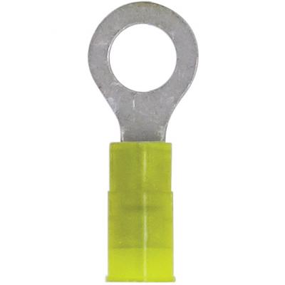 Terminals - crimp ring nyl yel 12-10 5/16inch 100pk, Terminals - Crimp, Techspan - Maple Electric Supply 
