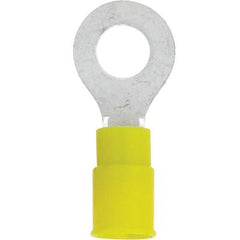 Terminals - crimp ring pvc yel 12-10 1/4inch 100pk, Terminals - Crimp, Techspan - Maple Electric Supply 