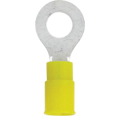 Terminals - crimp ring pvc yel 12-10 1/4inch 100pk, Terminals - Crimp, Techspan - Maple Electric Supply 