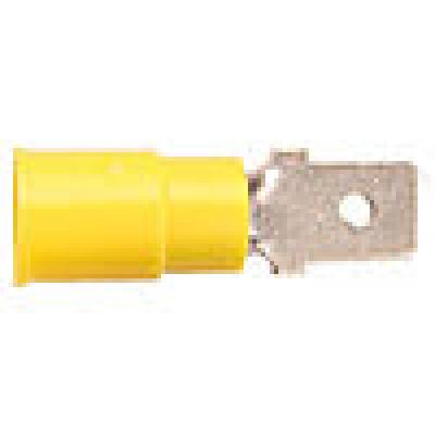 Terminals - crimp slide pvc ml yl 12-10 .250 100pk, Terminals - Crimp, Techspan - Maple Electric Supply 