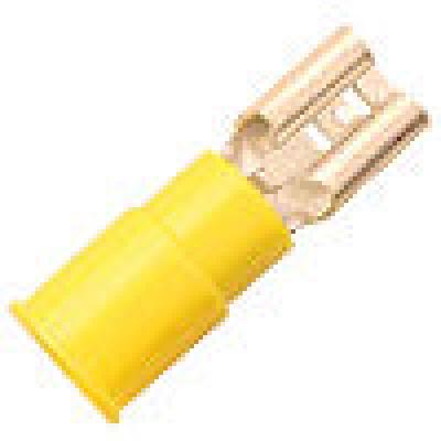 Terminals - crimp slide pvc fm yl 12-10 .250 100pk, Terminals - Crimp, Techspan - Maple Electric Supply 