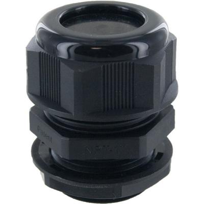 Dome conn 1in npt .70-.98in black c/w o-ring and locknut, Cord Grips, Techspan - Maple Electric Supply 