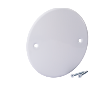 5" Steel Cover Plate With 3-1/2" Screw Separation, Baked White Enamel