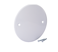 5" Steel Cover Plate With 3-1/2" Screw Separation, Baked White Enamel