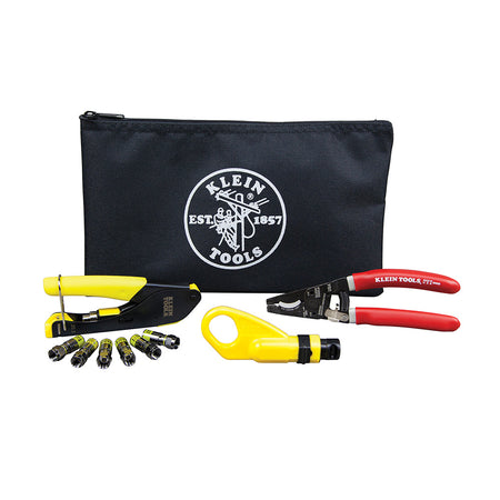 Coax Cable Installation Kit with Zipper Pouch, Voice / Data / Video Tool Kits, Klein Tools - Maple Electric Supply 